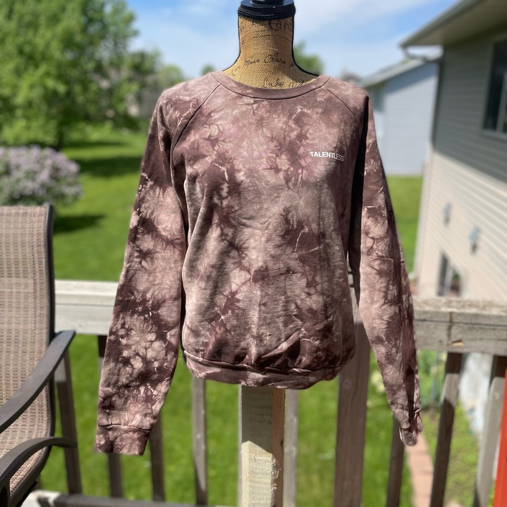 🤎Talentless Brown Tie dyed unisex Crew Neck Sweatshirt